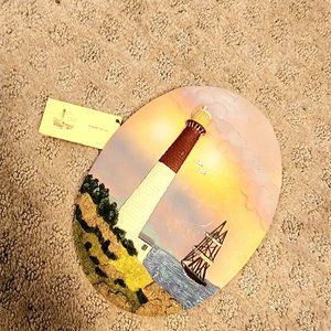 3D handpainted Bernegat NJ lighthouse plaque new w/ tags